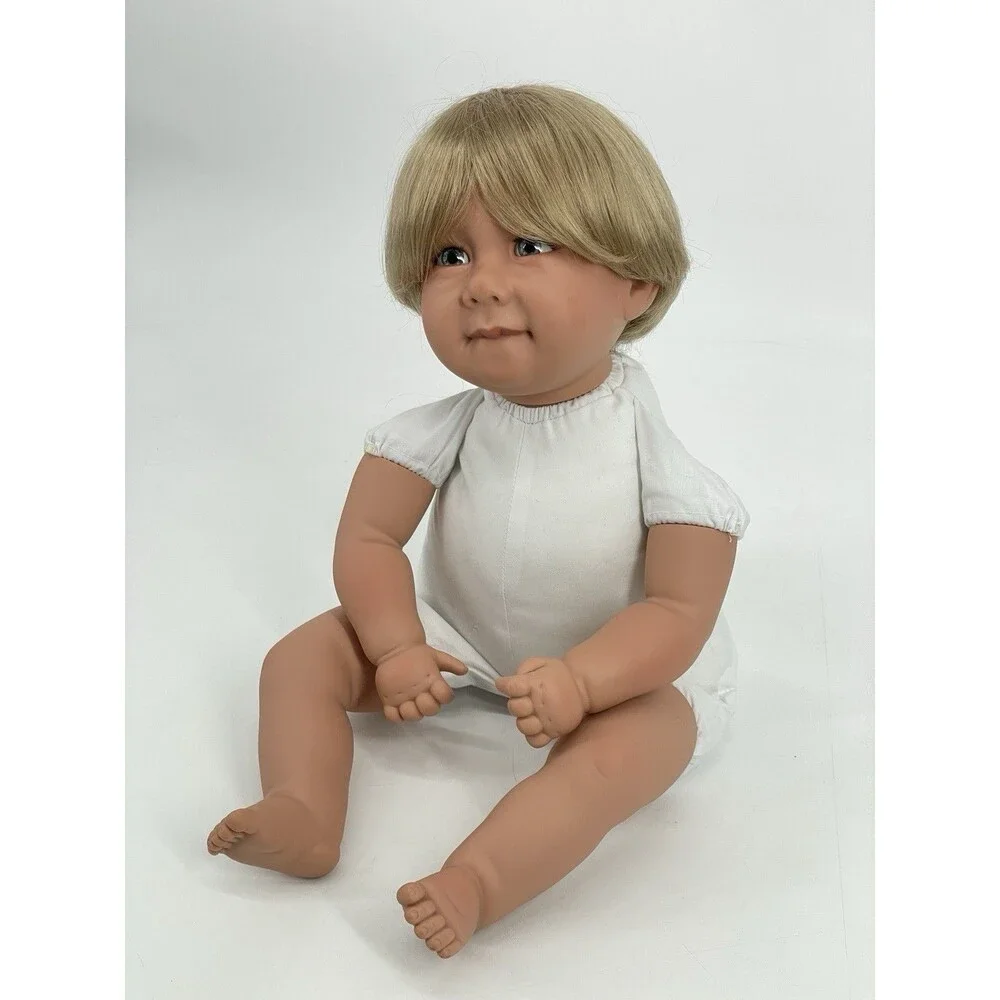Apple Valley Doll Works 22” Blonde Blue Eyes Vinyl Doll Secrist Toys Vintage